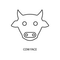 cow face concept line icon. Simple element illustration. cow face concept outline symbol design. vector