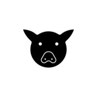 pig face concept line icon. Simple element illustration. pig face concept outline symbol design. vector