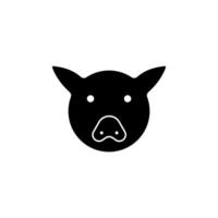 pig face concept line icon. Simple element illustration. pig face concept outline symbol design. vector