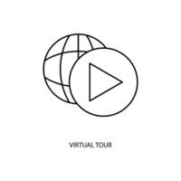 virtual tour concept line icon. Simple element illustration. virtual tour concept outline symbol design. vector