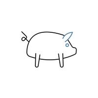 pig animal concept line icon. Simple element illustration. pig animal concept outline symbol design. vector