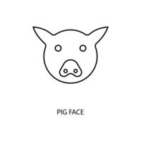 pig face concept line icon. Simple element illustration. pig face concept outline symbol design. vector