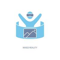 mixed reality concept line icon. Simple element illustration. mixed reality concept outline symbol design. vector