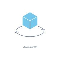 visualization concept line icon. Simple element illustration. visualization concept outline symbol design. vector