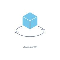 visualization concept line icon. Simple element illustration. visualization concept outline symbol design. vector