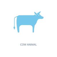 vaca animal concepto línea icono. sencillo elemento ilustración. vaca animal concepto contorno símbolo diseño. vector