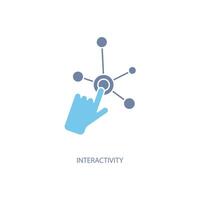 interactivity concept line icon. Simple element illustration. interactivity concept outline symbol design. vector