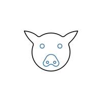 pig face concept line icon. Simple element illustration. pig face concept outline symbol design. vector