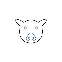 pig face concept line icon. Simple element illustration. pig face concept outline symbol design. vector