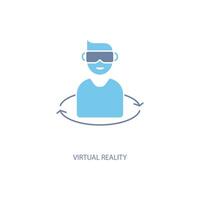 virtual reality concept line icon. Simple element illustration. virtual reality concept outline symbol design. vector