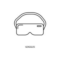 goggles concept line icon. Simple element illustration. goggles concept outline symbol design. vector