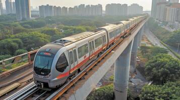 AI generated A high speed metro rail is equipped photo
