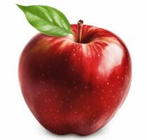 AI generated Ripe red apple isolated on a white background. photo