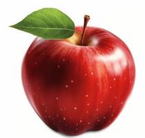 AI generated Ripe red apple isolated on a white background. photo