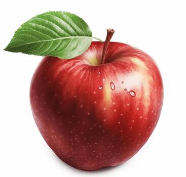 AI generated Ripe red apple isolated on a white background. photo