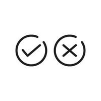 Check Mark of cross icon vector design templates