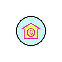 euro sign house icon vector design templates simple