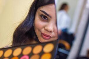 young woman in spa salon, girl in beauty salon photo