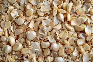 AI generated Fresh Whole Garlic Cloves Background. photo