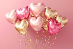 AI generated Heart-Shaped Balloons for Valentine's Day with AI generated. photo