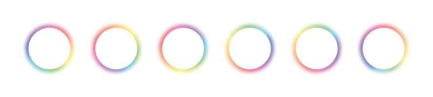 difuminar radial degradado fondo, arremolinándose con arco iris color espectro en un círculo. vibrante diseño vistoso remolinos plano vector ilustración aislado en blanco antecedentes.