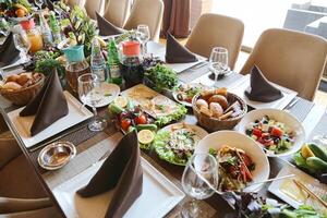 Abundant Feast on a Long Table photo