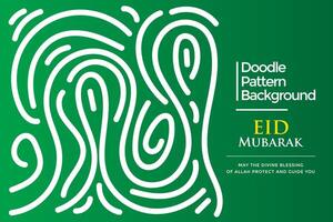 Vector hand drawn doodle Eid Mubarak Greetings theme elements pattern abstract background