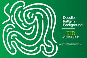 Vector hand drawn doodle Eid Mubarak Greetings theme elements pattern abstract background