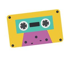 Vector illustration of a cassette for a tape recorder, listening to music, cassette clipart