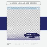 Free vector travel social media post design.