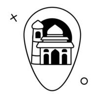 Trendy Mosque Location vector