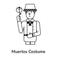 de moda muertos disfraz vector