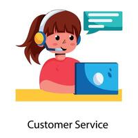 Trendy Customer Service vector