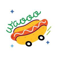 Trendy Hot Dog vector