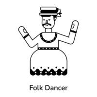 Trendy Folk Dancer vector