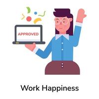 Trendy Work Happiness vector