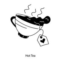 Trendy Hot Tea vector