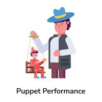 Trendy Puppet Performance vector