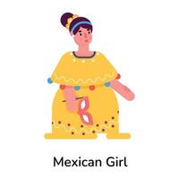 de moda mexicano niña vector