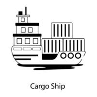 Trendy Cargo Ship vector