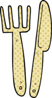 cartoon doodle plastic knife and fork png