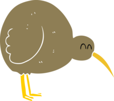 flat color illustration of kiwi bird png