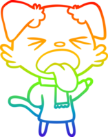 regenboog helling lijn tekening van een tekenfilm hond vervelend sjaal en stoppen png