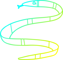 cold gradient line drawing of a cartoon sea snake png