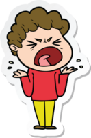 sticker of a cartoon furious man png