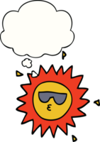 cartoon sun with thought bubble png