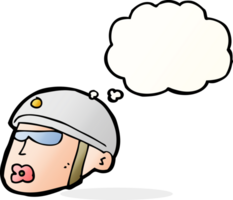 cartoon policeman head with thought bubble png