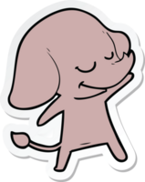 sticker of a cartoon smiling elephant png