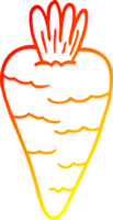 warm gradient line drawing of a cartoon carrot png
