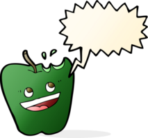 happy apple cartoon with speech bubble png